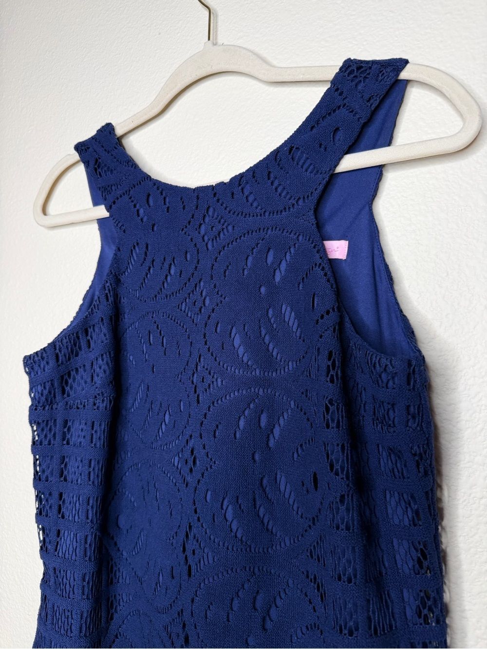 Lily Pulitzer Women's Mango Shift Lace Knit Dress S Sleeveless Navy Blue - Picture 5 of 10